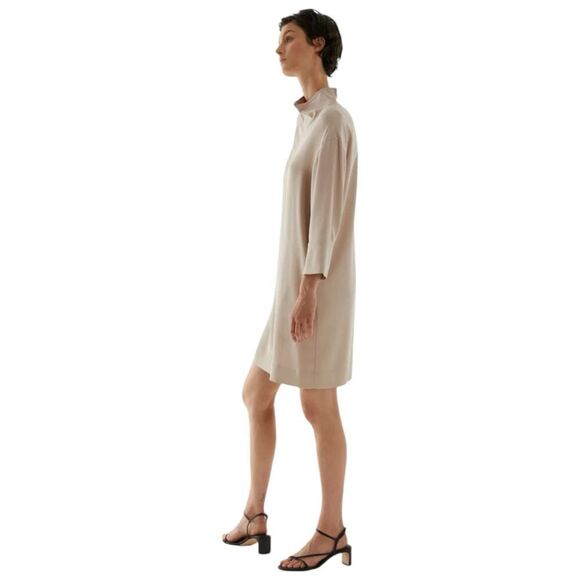 NWT COS Lyocell Utility Long Sleeve Dress in Beige Size 12 - Picture 3 of 10